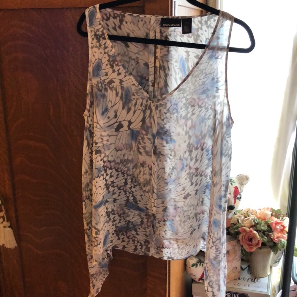 DKNY JEANS Sheer Blouse   XL